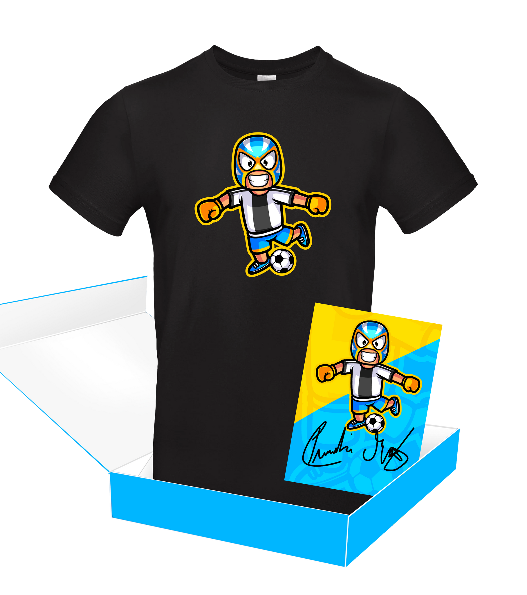 Schei** Boxer - Fußball Boxer Shirt schwarz + Autogrammkarte in SPECIAL BOX